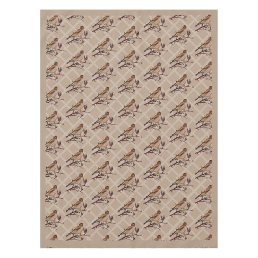 Nappe Oiseaux de Noël Goldfinch peints à la main (Devant)