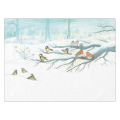 Nappe Oiseaux d'hiver dans une forêt enneigée par temps (Devant (Horizontal))