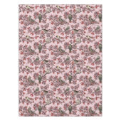 Nappe Oiseaux et fleurs de cerisier sur rose rose (Devant)