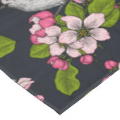 Nappe Oiseaux et fleurs en noir (Angle)