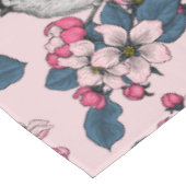 Nappe Oiseaux et fleurs roses (Angle)