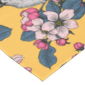 Nappe Oiseaux et fleurs sur le jaune (Angle)