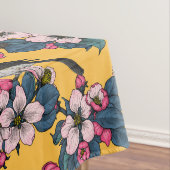 Nappe Oiseaux et fleurs sur le jaune (In Situ)