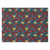Nappe Oiseaux et hanches roses de chien, bleu et rouge (Devant (Horizontal))