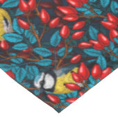 Nappe Oiseaux et hanches roses de chien, bleu et rouge (Angle)