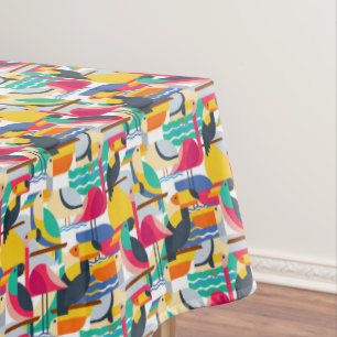 Nappe Oiseaux tropicaux géométriques