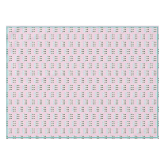 Nappe Oiseaux turquoise bleu rose (Devant (Horizontal))