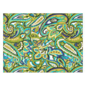 Nappe Olive Green Mustard Jaune Turquoise Blue Paisley (Devant (Horizontal))