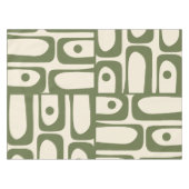Nappe Olive vert moderne du milieu du siècle et crème (Devant (Horizontal))