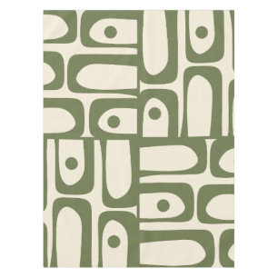 Nappe Olive vert moderne du milieu du siècle et crème