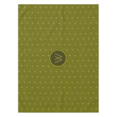 Nappe Olive with Gold Accent Houndstooth Tablecloth (Devant)