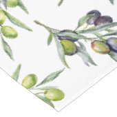 Nappe Olives à l'aquarelle vert sauge (Angle)
