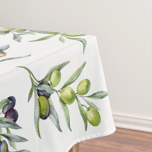 Nappe Olives à l'aquarelle vert sauge (In Situ)