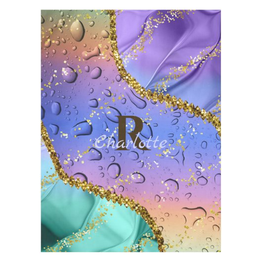 Nappe Ombre violet, bleu d'Aqua et vert émeraude (Devant)