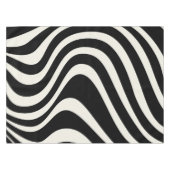 Nappe Ondes de style rétro noir et blanc (Devant (Horizontal))