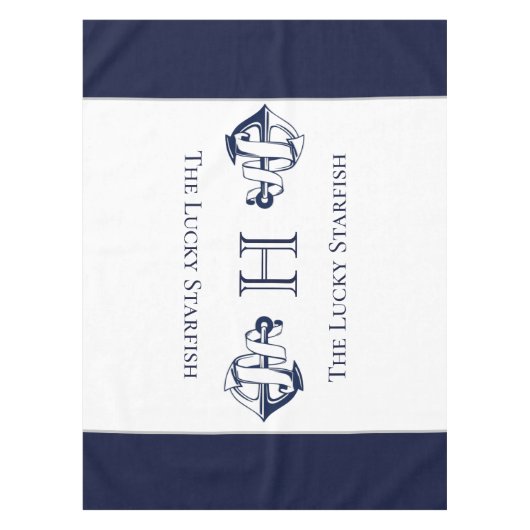 Nappe Onglet Monogramme de l'Ancre bleue de la marine na (Devant)