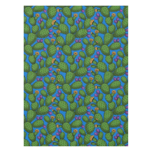 Nappe Opuntie de floraison en bleu (Devant)