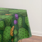 Nappe Opuntie de floraison sur vert foncé (In Situ)