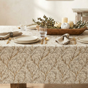 Nappe Or beige doré botanique feuille William Morris