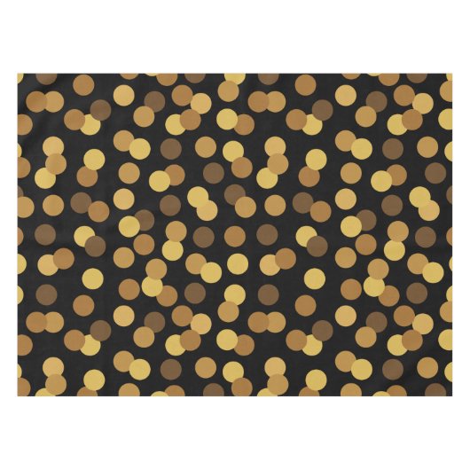 Nappe Or élégant et motif de pois noir (Devant (Horizontal))