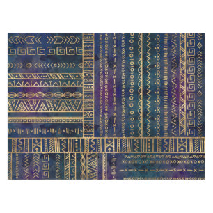 Nappe Or ethnique tribal de motif sur la texture peinte