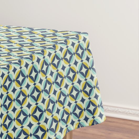 Nappe Or géométrique et motif bleu (In Situ)