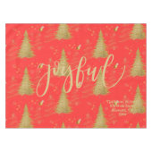 Nappe Or JOYEUX sur Étiquette de NoëlFête de Noël Rouge  (Devant (Horizontal))