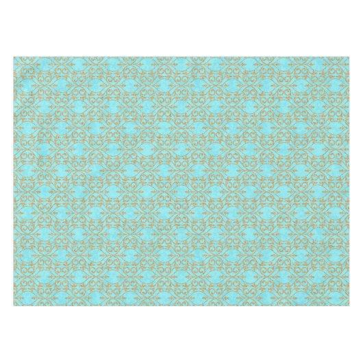 Nappe Or marocain d'aqua de turquoise de flourish (Devant (Horizontal))
