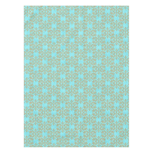 Nappe Or marocain d'aqua de turquoise de flourish (Devant)