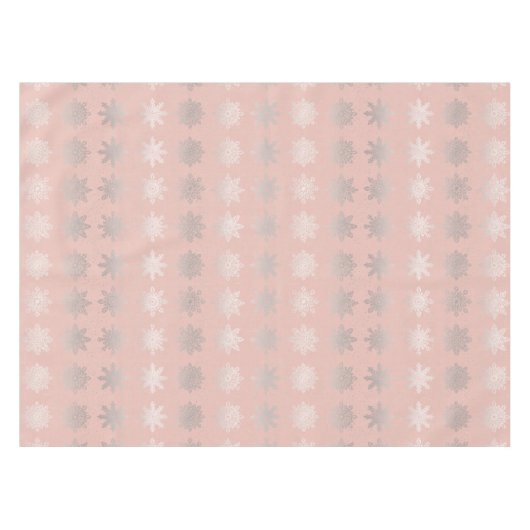 Nappe Or rose de Noël d'argent élégant de flocon de (Devant (Horizontal))