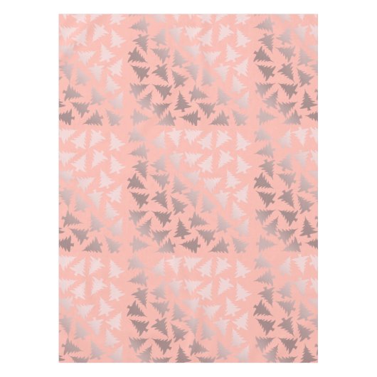Nappe Or rose élégant et motif rose d'arbre de Noël (Devant)