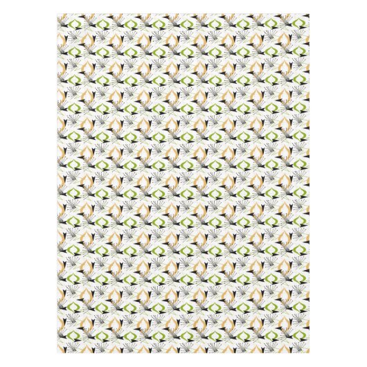 Nappe Or, vert, noir sur blanc Cinquante atomique | Retr (Devant)