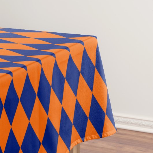 Nappe Orange and Blue Harlequin Checkered Design