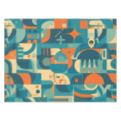 Nappe Orange and Teal Geometric Abstract (Devant (Horizontal))