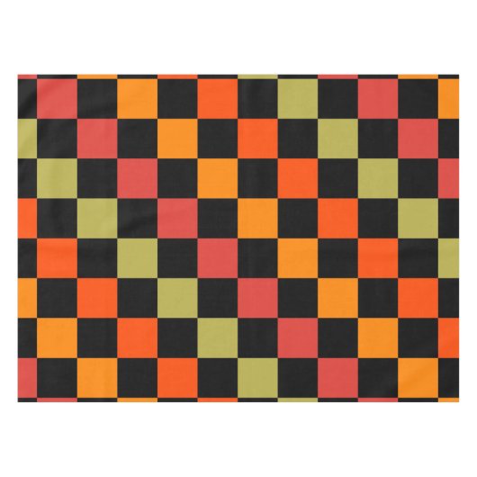 Nappe Orange Black À damiers En vichy Motif (Devant (Horizontal))