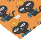 Nappe Orange Chat Noir Poissons (Angle)