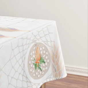 Nappe orange et blanche