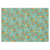 Nappe Orange et Turquoise Aqua Peony Rose Mariage Floral (Devant (Horizontal))