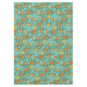 Nappe Orange et Turquoise Aqua Peony Rose Mariage Floral (Devant)