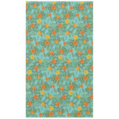 Nappe Orange et Turquoise Aqua Peony Rose Mariage Floral (Devant)