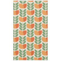 Orange,green,retro,flower pattern,vintage,Scandina