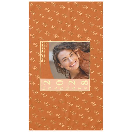 Nappe Orange Modern Graduation Photo Cap Pattern (Devant)
