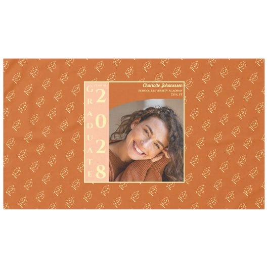 Nappe Orange Modern Graduation Photo Cap Pattern (Devant (Horizontal))