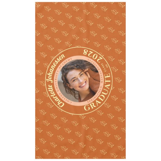 Nappe Orange Modern Graduation Photo Cap Pattern (Devant)