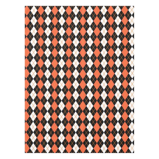 Nappe Orange noir Jacquard blanc Diamant Design (Devant)