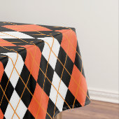Nappe Orange noir Jacquard blanc Diamant Design (In Situ)
