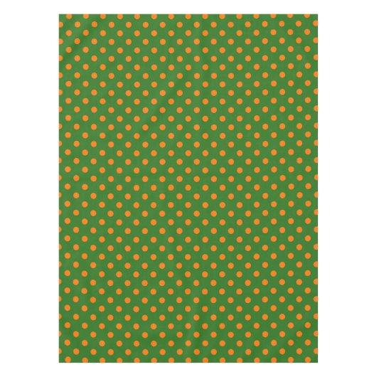 Nappe Orange On Green Polka Dots Pattern Design  (Devant)