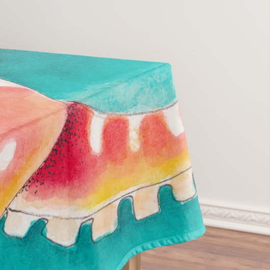 Nappe Orange rouge Tentacles Octopus Aquarelle (In Situ)