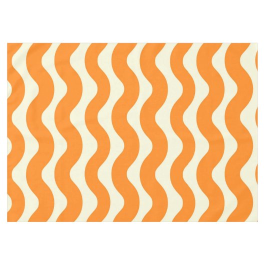 Nappe Orange Super Wavy Stripe Abstrait Printemps modern (Devant (Horizontal))