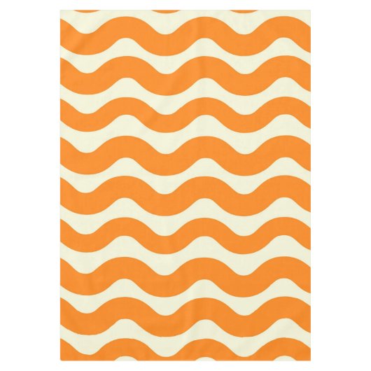 Nappe Orange Super Wavy Stripe Abstrait Printemps modern (Devant)